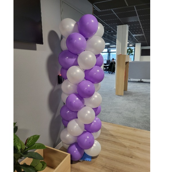 Ballonnen Pilaar - Paars/wit Ballonnen Pilaar - Paars/wit