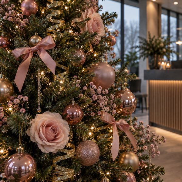 Kerstboom Snow Pink (215 cm)