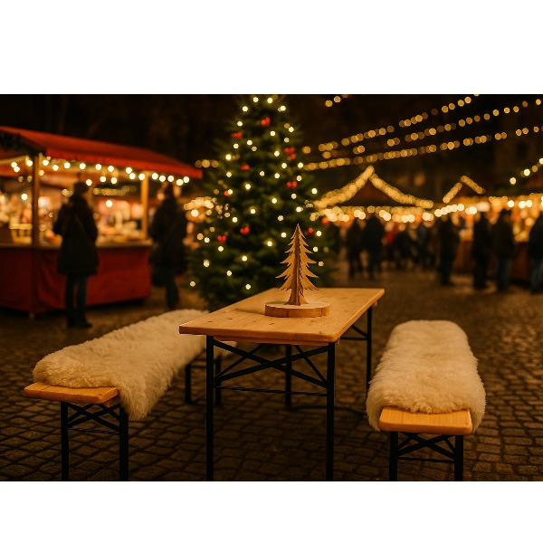 Biertafel met banken Kerst